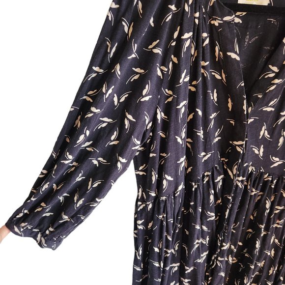 Anthropologie Maeve Shirt Women's XL Black Winona Babydoll Tunic Butterfly Print - Picture 6 of 12